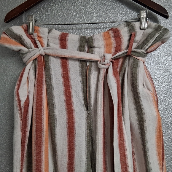 Dear Grace With Love Striped Paper Bag Cropped Pants  Size XL - Picture 2 of 10